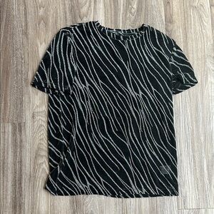 Black and Gray Striped Women's Top